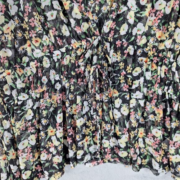 Womens Top Large Romantic Floral Bloomcore Feminine Boho Chic Peasant Festival - Picture 4 of 8